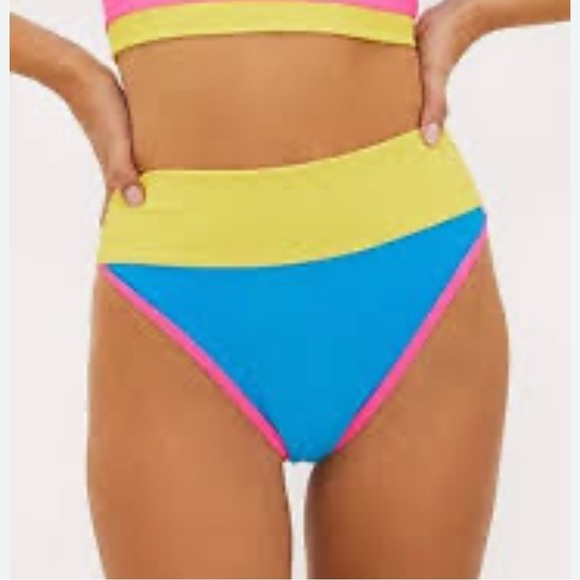 Beach Riot Emmy Wren Colorblock Bikini Bottom - Picture 1 of 4